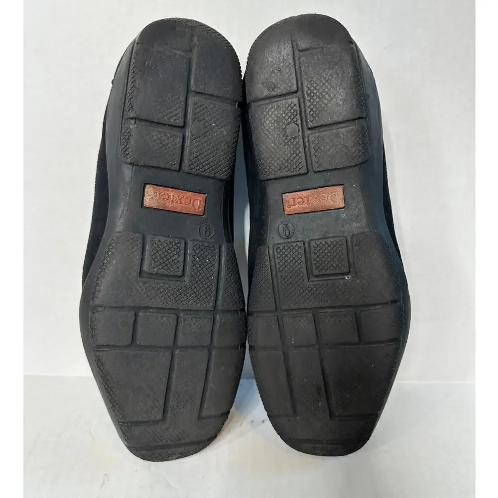 Dexter Size 9 Men Black Suede Slip On Flat Loafers Shoes Business Casual Travel